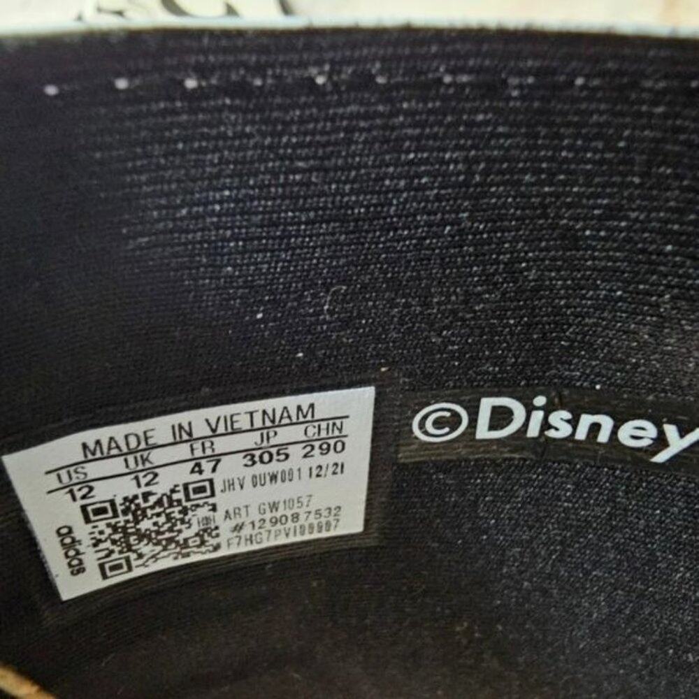 NWT Adidas Slides Mens Size 12 Disney Mickey Mouse Adilette Comfort Black White - Picture 14 of 15